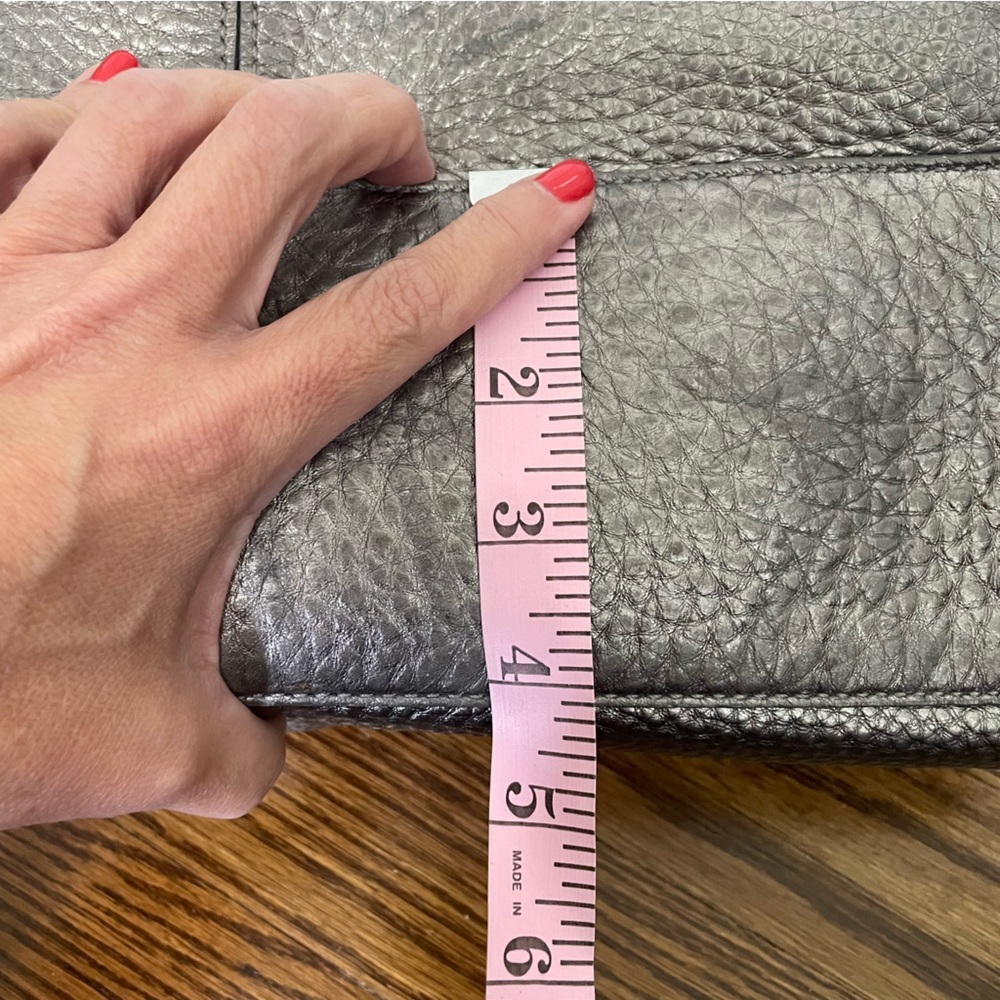 Cole Haan Metallic Silver Double Strap Handbag - Picture 15 of 16